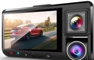onn. Dual Dash Cam with Ultra-Wide Angle Lens, 3" LCD Screen, Front 1080P Wide Angle Camera with 16GB SD Card, Supports 128GB max, Built in G-Sensor (Renewed)