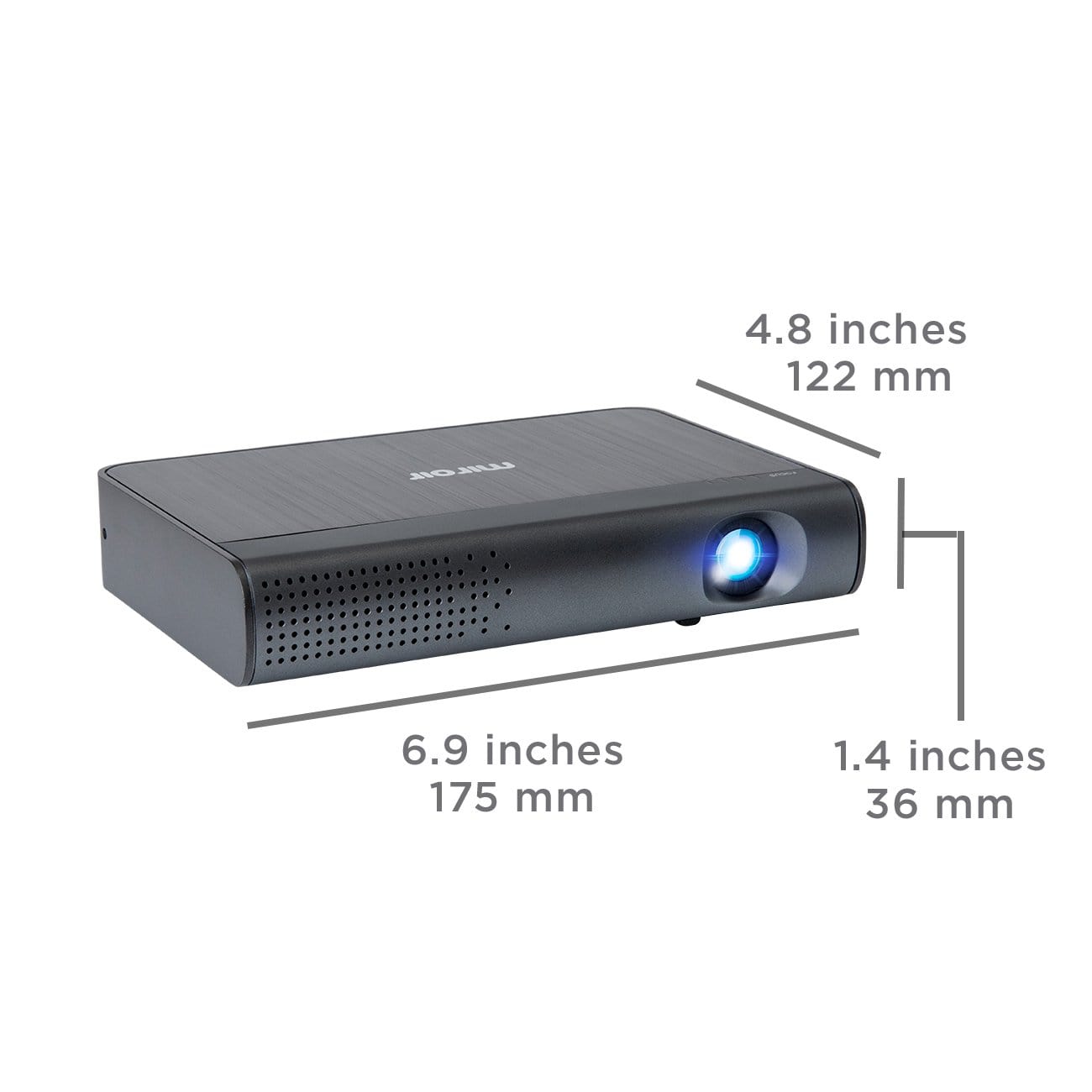 Miroir M289 1080p Mini Projector, Full HD Native Resolution, Battery-powered, USB Type C Charge and Video