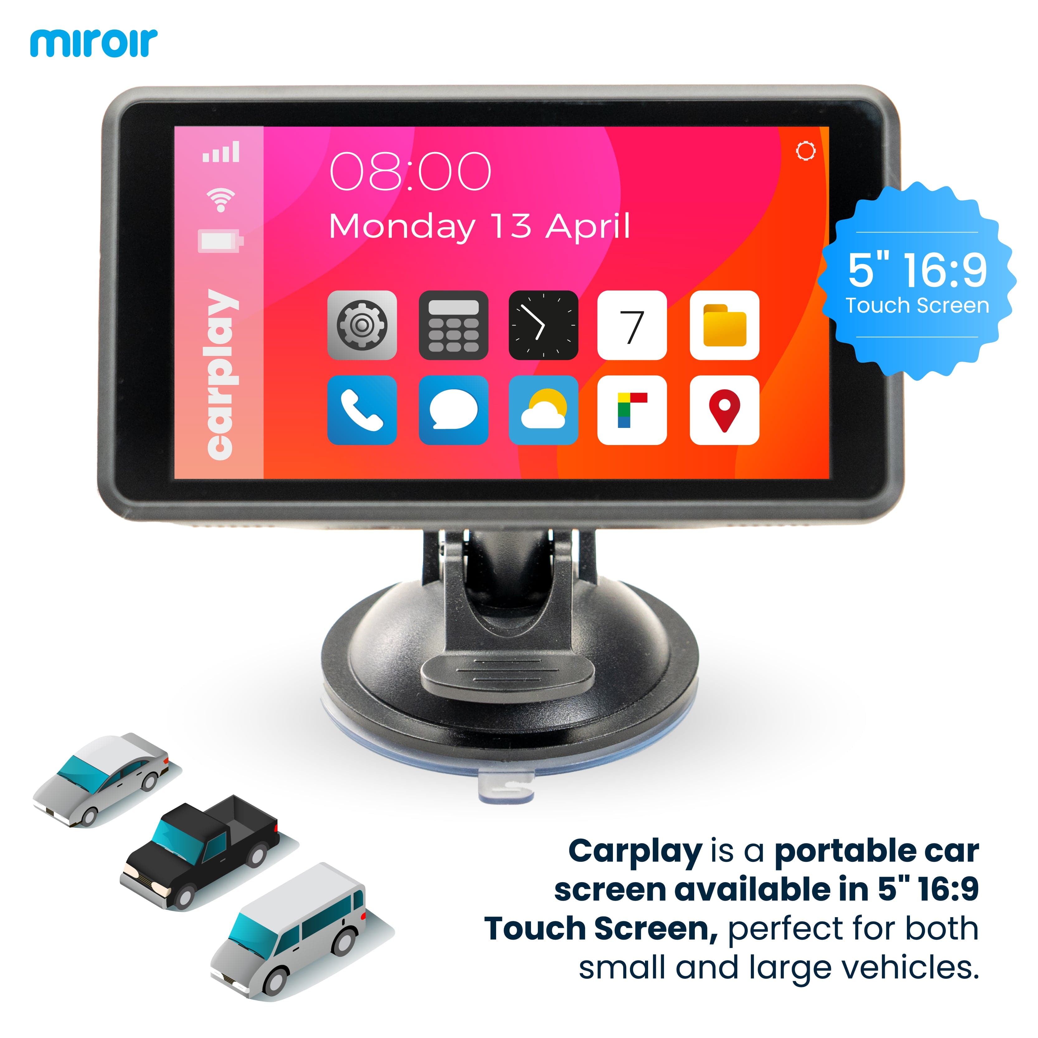 Drivvplay - Portable Wireless Carplay and Android Auto Display With Dash Cam | 6.25"