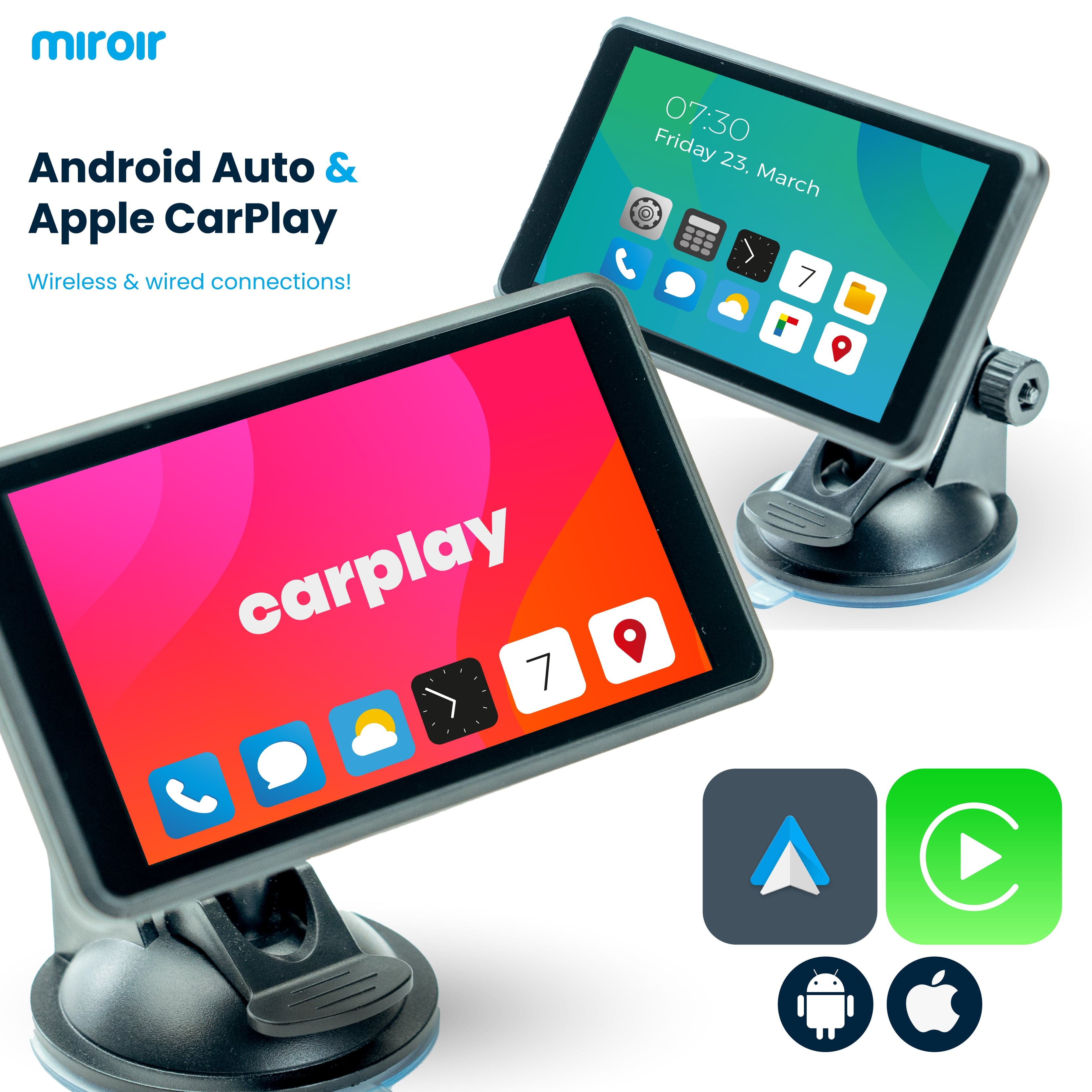 Drivvplay - Portable Wireless Carplay and Android Auto Display With Dash Cam | 6.25"