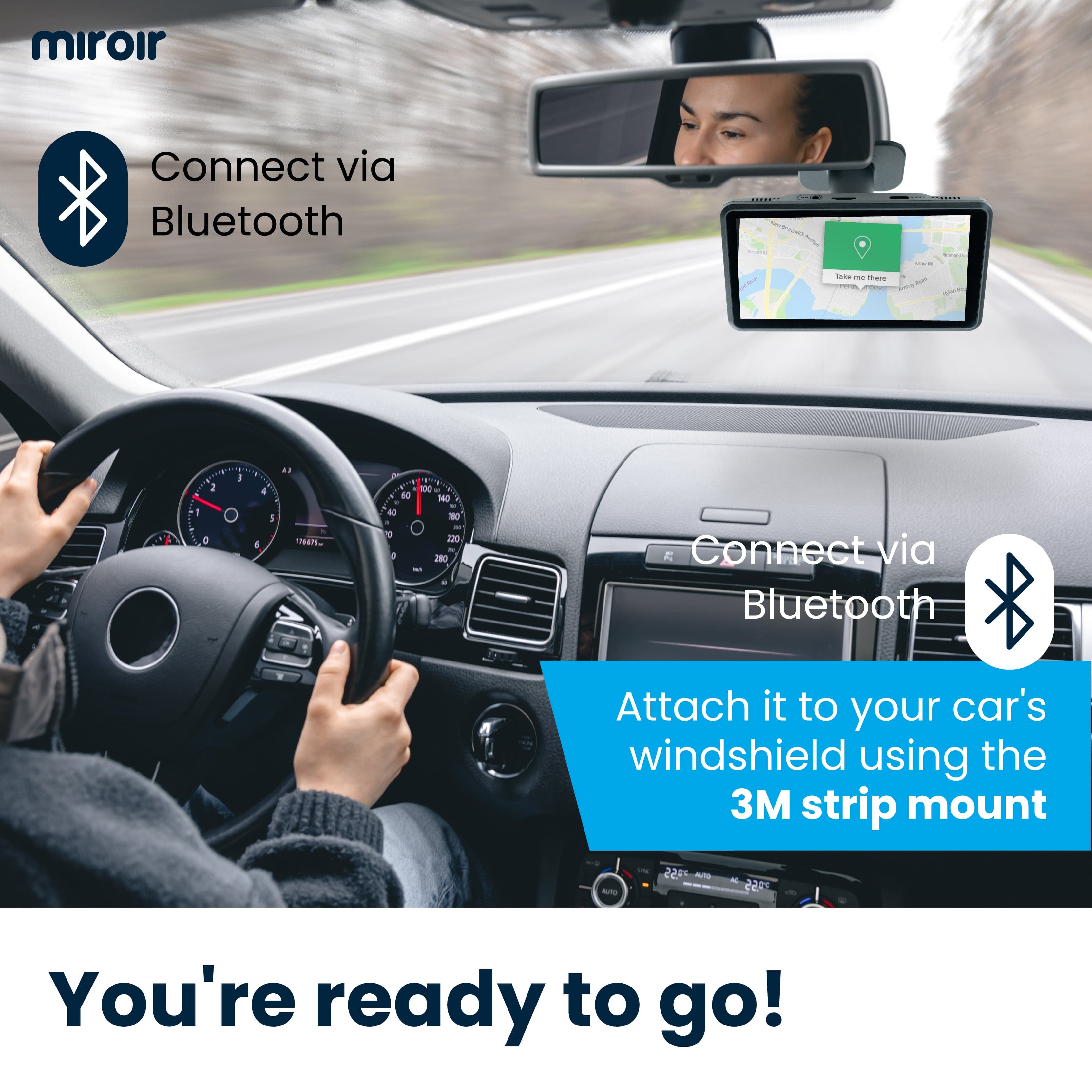 Volam 7-inch Draadloos Carplay Display – Met Apple CarPlay, Android Auto, Mirror Link, Bluetooth 5.0, FM En AUX – Eenvoudig Te Installeren
