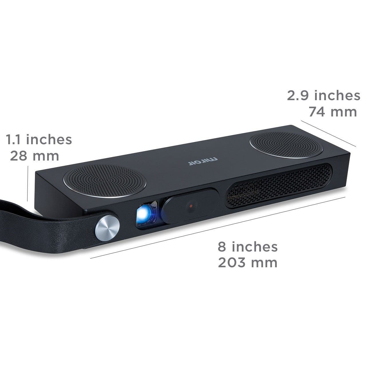 Miroir M280A Smart WiFi, Bluetooth, Portable LED Projector, Dual Speakers, Netflix and Other App's, HDMI, USB Type A Reader,Battery-Powered